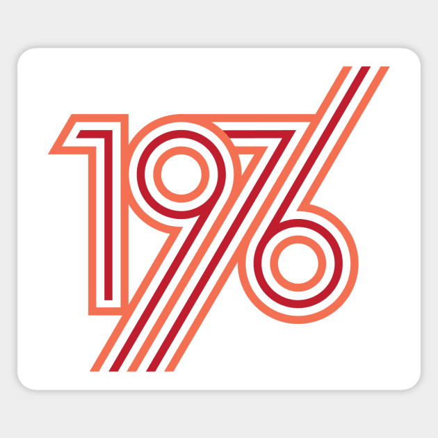 1976 style 70`s red orange line Sticker by VyacheslavKolb